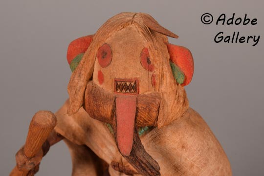 Close up view of the face of this Katsina Doll.