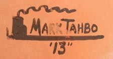 Artist signature and hallmark of Mark Tahbo (1958-2017) Hopi Pueblo, First Mesa and a member of the Tobacco Clan