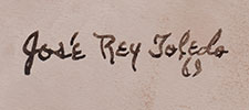 Artist signature of Jos&eacute; Rey Toledo (1915-1994), Shobah Woonhon (Morning Star) Jemez Pueblo