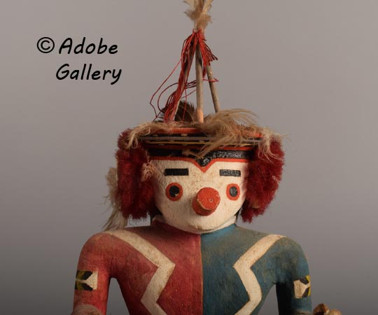 Close up view of the face of this Katsina Doll.