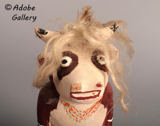 Close up view of the face of this Katsina Doll.
