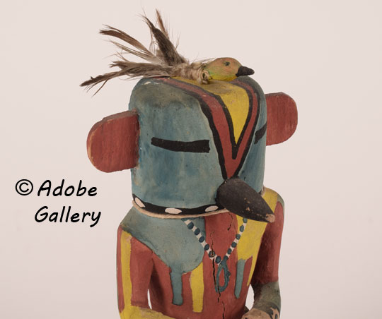 Alternate close up view of the face of this katsina doll. Alternate close up view of the face of this katsina doll.