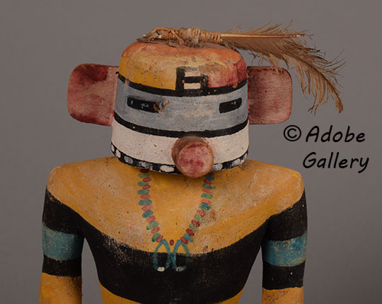 Alternate close up view of the face of this katsina doll. Alternate close up view of the face of this katsina doll.