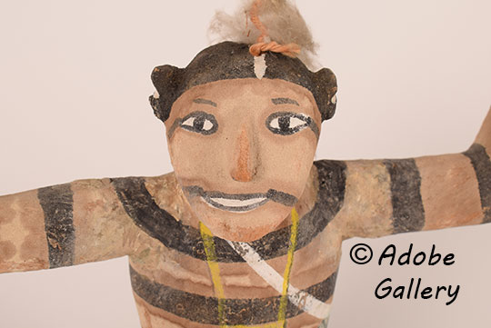 Alternate close up view of the face of this katsina doll. Alternate close up view of the face of this katsina doll.
