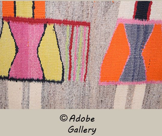 Close up view of a section of this textile.
