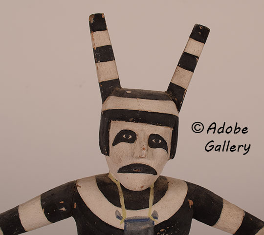 Close up view of the face of this Katsina Doll. Close up view of the face of this Katsina Doll.