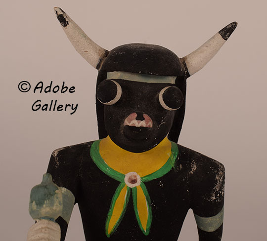 Close up view of the face of this Katsina Doll.