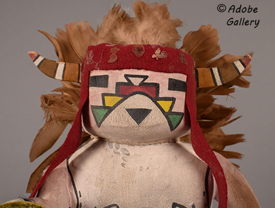 Close up view of the face of this Katsina Doll. Close up view of the face of this Katsina Doll.
