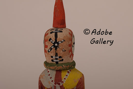 Close up view of the face of this Katsina Doll. Close up view of the face of this Katsina Doll.