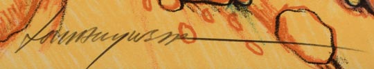 Signature of Michael Kabotie (1942 – 2009) Lomawywesa, Hopi Pueblo Painter and Jeweler