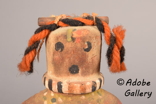 Alternate close up view of the face of this katsina doll. Alternate close up view of the face of this katsina doll.