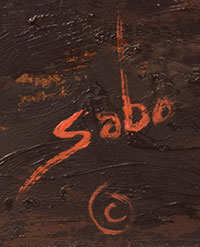 New Mexico artist signature of Betty Sabo (1928&ndash;2016) Western Painter