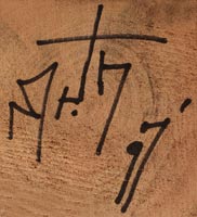 Artist signature of Neil Randall David,Sr. Hopi-Tewa Carver