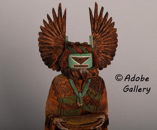 Close up view of the face of this Katsina Doll.