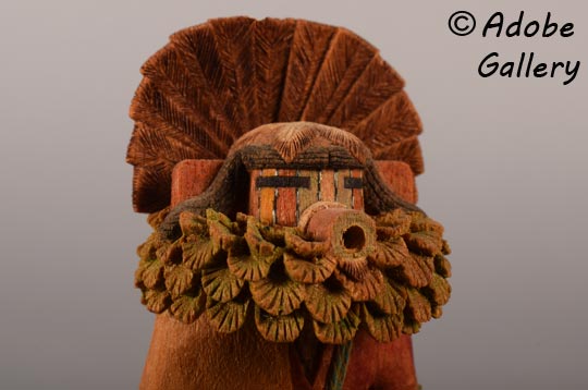 Close up view of the face of this Katsina Doll.