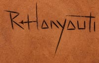 Artist signature of  Ronald Honyouti [b. 1955] Hopi Pueblo, Hopituh Shi-nu-mu