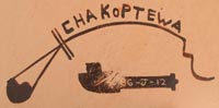 Hopi Pueblo artist signature of Michael Hawley (1948-2012) Chakoptewa