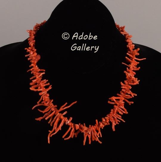 Alternate view of the red coral necklace. Alternate view of the red coral necklace.