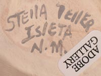 Artist signature of Stella J. Teller (born 1929) Isleta Pueblo