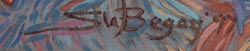 Artist signature of Shonto W. Begay (1954- ) Diné of the Navajo Nation