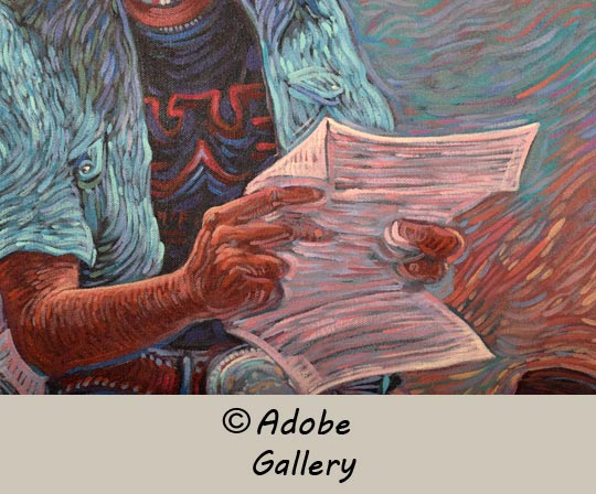 Alternate close-up view of a section of this painting.