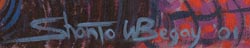 Artist signature of Shonto W. Begay (1954- ) Diné of the Navajo Nation