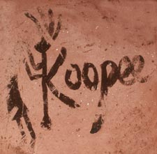 Hopi Pueblo artist signature of Jacob Myron Koopee (1970-2011) Hopi-Tewa