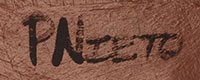 Artist signature of Reyes P. Nieto, (Kewa) Santo Domingo Pueblo Potter