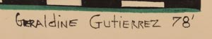 Artist signature of Geraldine Gutiérrez (1960 - ) Santa Clara Pueblo, Kha'p'oo Owinge