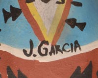 Santa Clara Pueblo artist signature Jason Garcia (1973- ) Okuu PIn Turtle Mountain