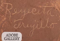 Artist signature of Reyecita Trujillo, Ohkay Owingheh – San Juan Pueblo Potter