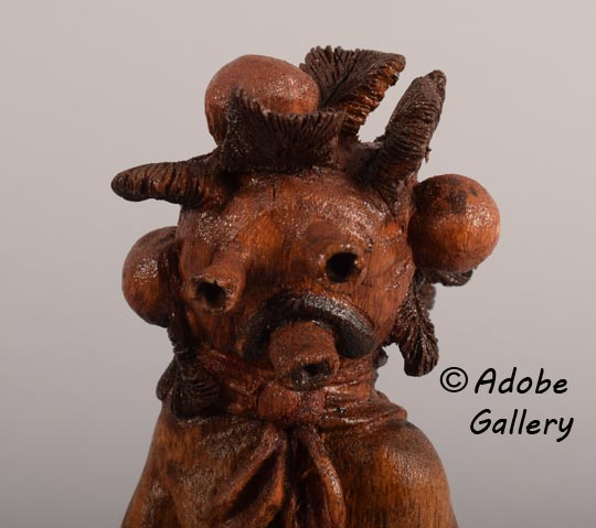 Close up view of the face of this Katsina Doll.