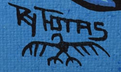 Artist hallmark crow and signature of Roy Thomas (1949–2004) Anishinaabe