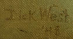 Artist signature of Walter Richard "Dick" West (1912-1996) Cheyenne Nation