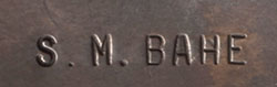 Silversmith stamp signature of Shirley M. Bahe, Din&eacute; of the Navajo Nation Jeweler