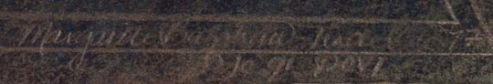 Artist signature of Margarete Bagshaw (1964 - 2015) Santa Clara Pueblo, Kha'p'oo Owinge