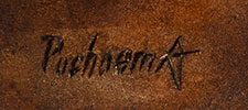 Artist signature of Kevin Pochoema (1965- ) Hopi Pueblo, Hopituh Shi-nu-mu