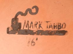 Artist signature and hallmark of Mark Tahbo (1958-2017) Hopi-Tewa - Tobacco Clan