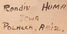 Artist signature of Rondina Huma (born 1947) Hopi - Tewa