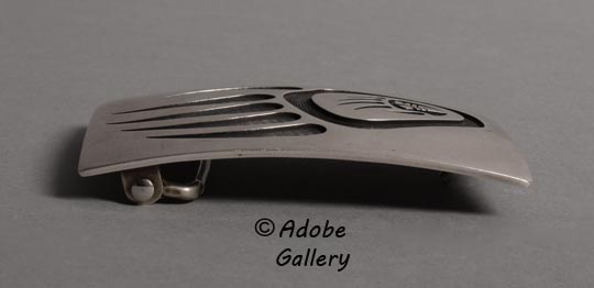 Alternate side view of this belt buckle. Alternate side view of this belt buckle.