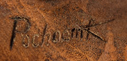 Artist signature of Kevin Pochoema (1965- ) Hopi Pueblo, Hopituh Shi-nu-mu