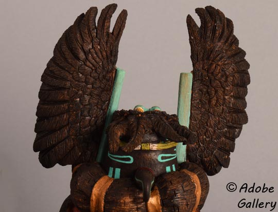 Close up view of the face of this Katsina Doll.