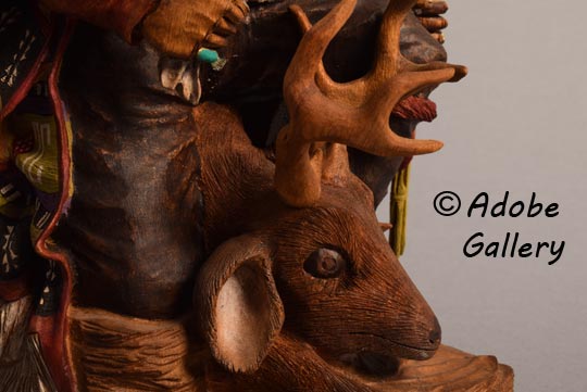 Close up view of a section of this carving.