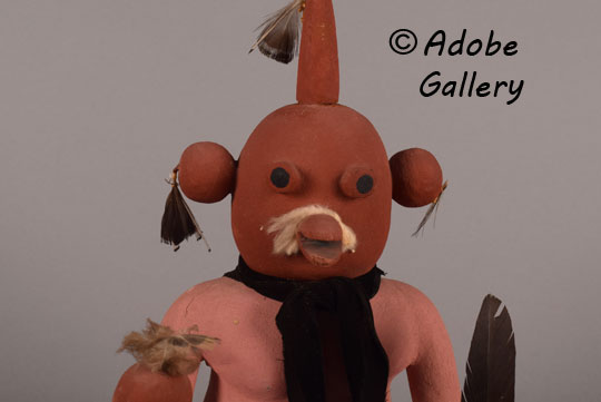 Alternate close up view of the face of this katsina doll. Alternate close up view of the face of this katsina doll.