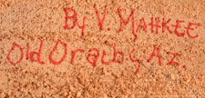 Artist signature of Vern Mahkee (b. 1963) Hopi Pueblo, Hopituh Shi-nu-mu