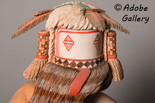 Alternate close up view of the face of this katsina doll. Alternate close up view of the face of this katsina doll.
