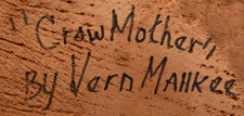 Artist signature of Vern Mahkee (b. 1963) Hopi Pueblo