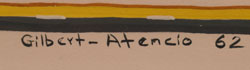 Artist signature of Gilbert Atencio (1930-1995) Wah Peen from San Ildefonso Pueblo, Po-woh-ge-oweenge