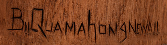Artist signature of Bryce Quamahongnewa, Hopi Pueblo Carver Artist signature of Bryce Quamahongnewa, Hopi Pueblo Carver