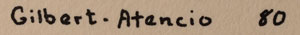 San Ildefonso Pueblo artist signature of Gilbert Atencio (1930-1995) Wah Peen